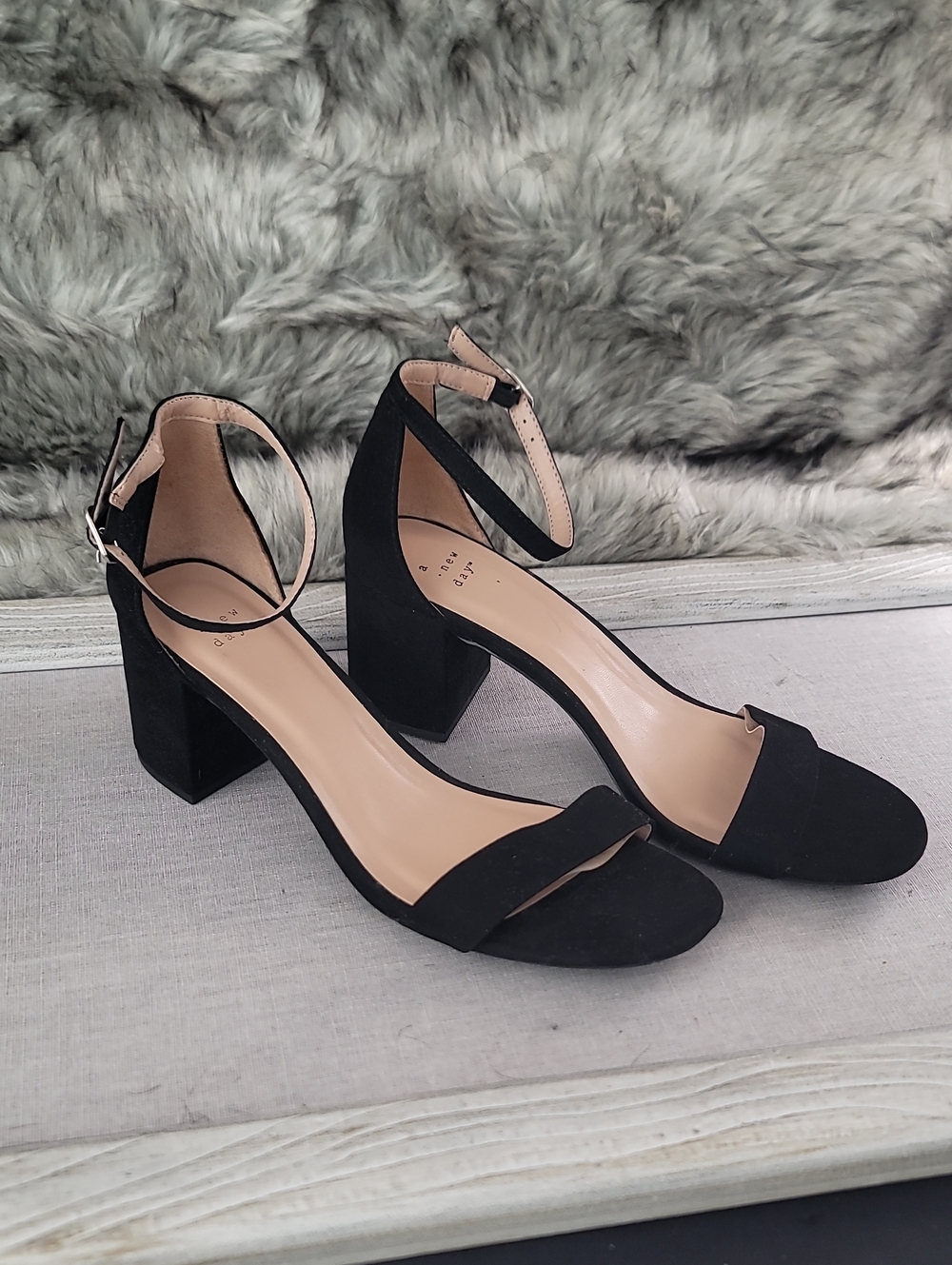 A New Day Black Ankle-Strap Block Heel Sandals-Target